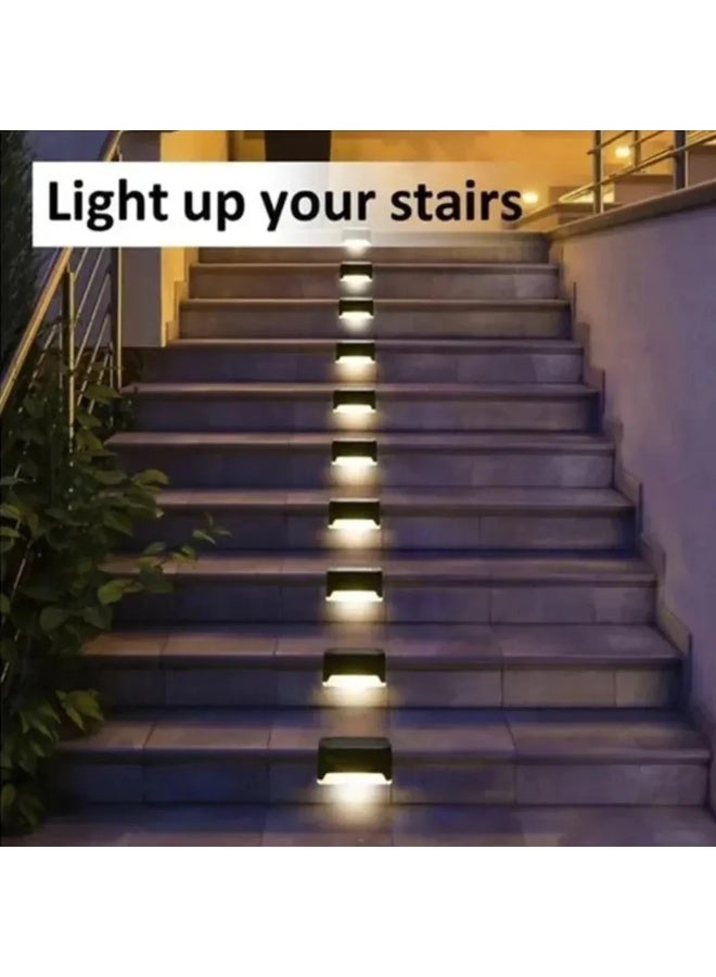 4PCS Warm LED Solar Step Lights, Waterproof Outdoor Deck & Stair Lamps for Garden Decoration - Image 2