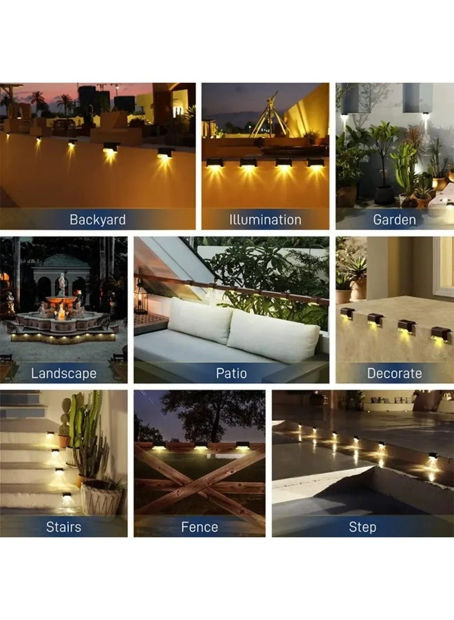 4PCS Warm LED Solar Step Lights, Waterproof Outdoor Deck & Stair Lamps for Garden Decoration - Image 5