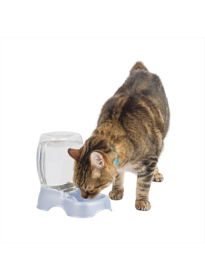 Petmate Pet Cafe Waterer Cat and Dog Water Dispenser, pearl silver gray, 0.25 GAL (24436) - Image 1