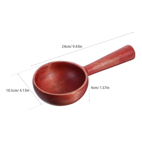 KICHOUSE Household Wooden Soup Spoon 7.08 Inch Multi-Function Kitchen Ladle for Cooking Serving Soup Rice Scoop and Dessert Use with Short Handle - Image 3