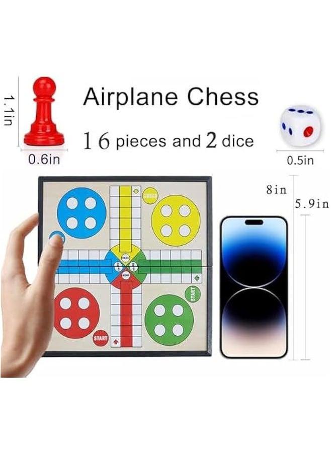 Magnetic Ludo Travel Board Game Set, Folding Design and Light-Weight, Gift for Kids Adults (8 inches) - Image 4