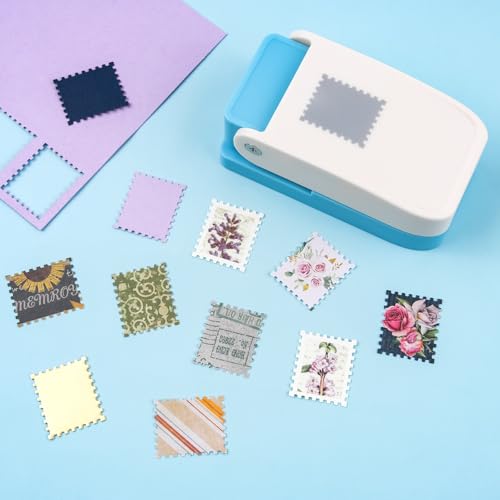 CYFUN DESIGN Stamp Puncher, Stamp Punch, Postage Stamps Punch, 1X0.8inch Rectangular Stamps Cutout Punches, Lever Paper Punches for Crafting, Square Craft Hole Puncher for Paper Crafts DIY Scrapbooking Journaling - Image 4