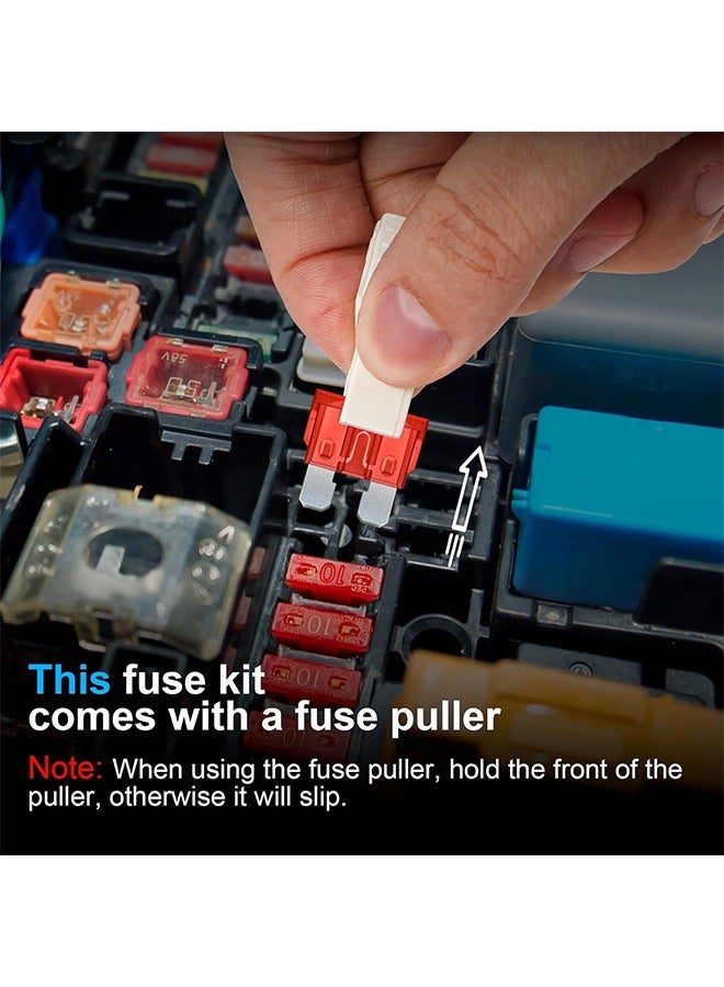 Car Fuse Assortment Kit, 160 Mini Blade Fuses Automotive + 90 Standard Auto Fuses + 50 Micro Fuse + Fuse Puller, for Car/RV/Truck/Motorcycle(2Amp 3A 5A 7.5A 10A 15A 20A 25A 30A 35A 40A)