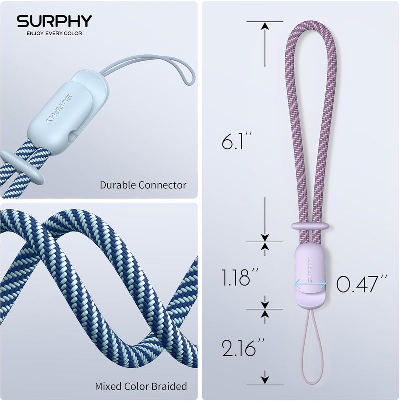 SURPHY 2 Pack Lanyard, Phone Strap, Adjustable with Two-Color Braided - Image 3