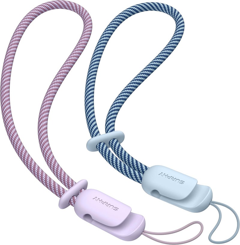 SURPHY 2 Pack Lanyard, Phone Strap, Adjustable with Two-Color Braided - Image 1