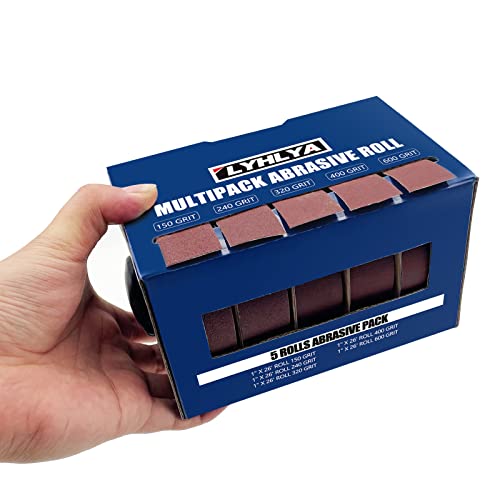 LYHLYA Assorted Sandpaper Rolls Emery Cloth Roll 5 Grits Abrasive Sandpaper Rolls Assorted Sand Paper with Dispenser for Woodworking Automotive Metal Polishing, 150 240 320 400 600 - Image 5