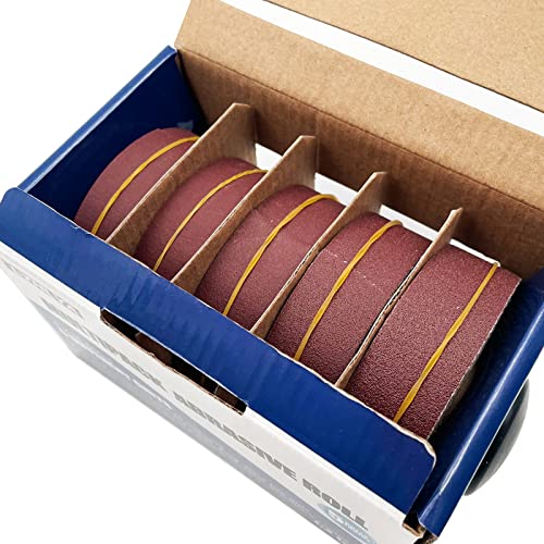 LYHLYA Assorted Sandpaper Rolls Emery Cloth Roll 5 Grits Abrasive Sandpaper Rolls Assorted Sand Paper with Dispenser for Woodworking Automotive Metal Polishing, 150 240 320 400 600 - Image 2
