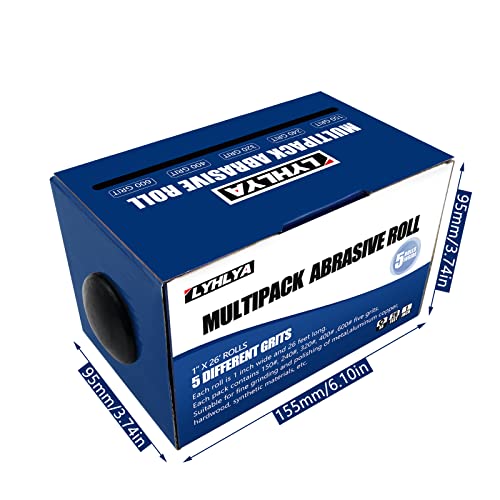 LYHLYA Assorted Sandpaper Rolls Emery Cloth Roll 5 Grits Abrasive Sandpaper Rolls Assorted Sand Paper with Dispenser for Woodworking Automotive Metal Polishing, 150 240 320 400 600 - Image 4