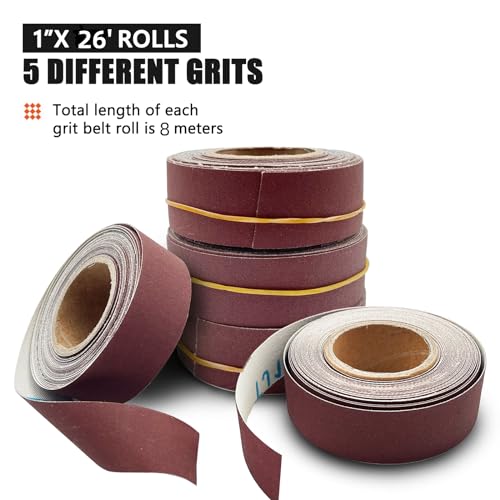 LYHLYA Assorted Sandpaper Rolls Emery Cloth Roll 5 Grits Abrasive Sandpaper Rolls Assorted Sand Paper with Dispenser for Woodworking Automotive Metal Polishing, 150 240 320 400 600 - Image 3