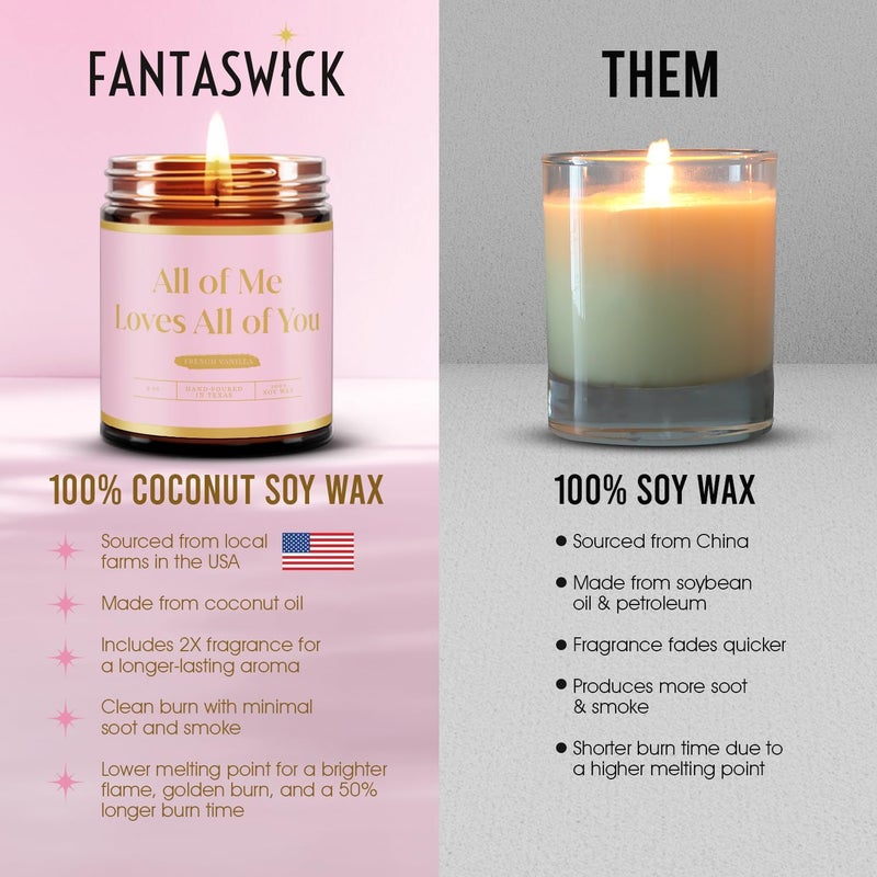 Fantaswick شمعة معطرة | شمع جوز الهند والصويا الطبيعي 100% | 9 أونصة | كل مني - Image 3