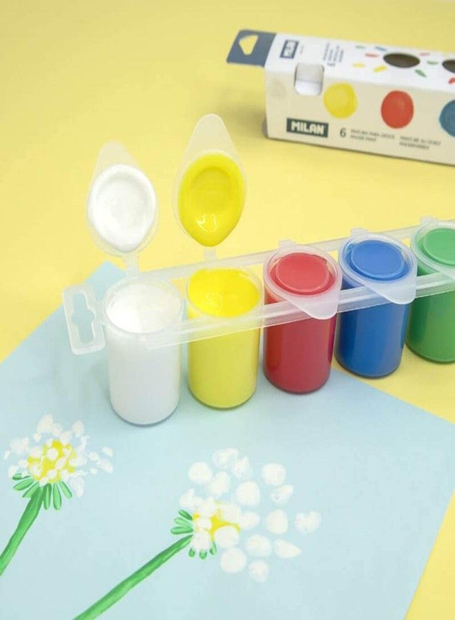 MILAN 64106 Box with 6 Jars for Finger Paints, 25ml, Multicolor, Washable, Non-Toxic - Image 2