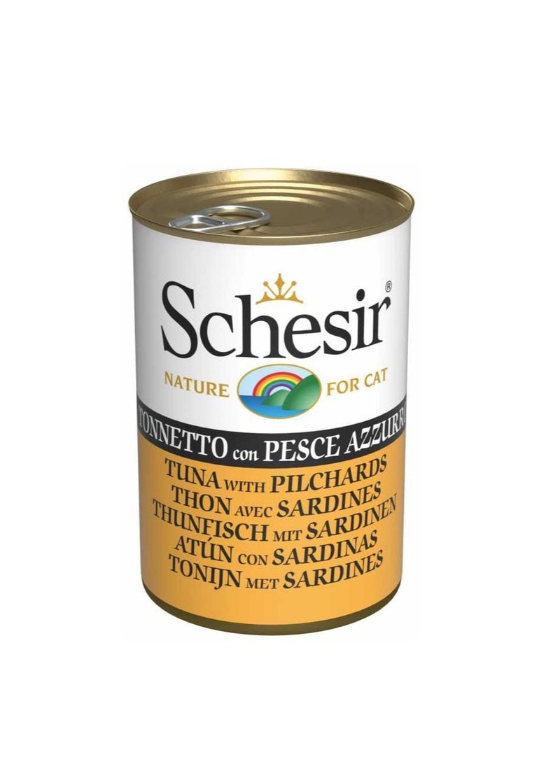 Schesir طعام رطب للقطط - تونة مع سمك السردين 140 جرام - Image 1