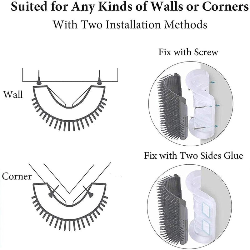 Pups&Pets Cat Self Groomer Wall Corner Groomers Soft Grooming Brush Massage Combs for Short Long Fur Cats, massager for scratching and itching, for Kitten Puppy (Pack Of One) - Image 5