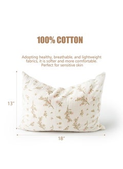 Konssy Muslin Toddler Pillowcase For 13X18 Pillow 2 Pack 100% Cotton Toddler Pillow Case Cover Soft & Breathable Travel Babay Kids Pillow Covers With Envelope Closure  - Image 3