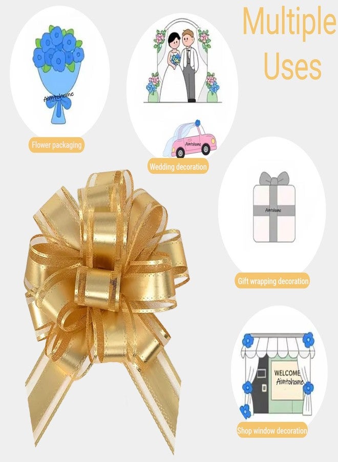 ايمتو هوم فيونكات صغيرة من AimtoHome، 10 قطع، فيونكات ذهبية مقاس 4 بوصات، مثالية للتغليف، السلال، حفلات الزفاف، أعياد الميلاد، وتزيين باقات الزهور - Image 3
