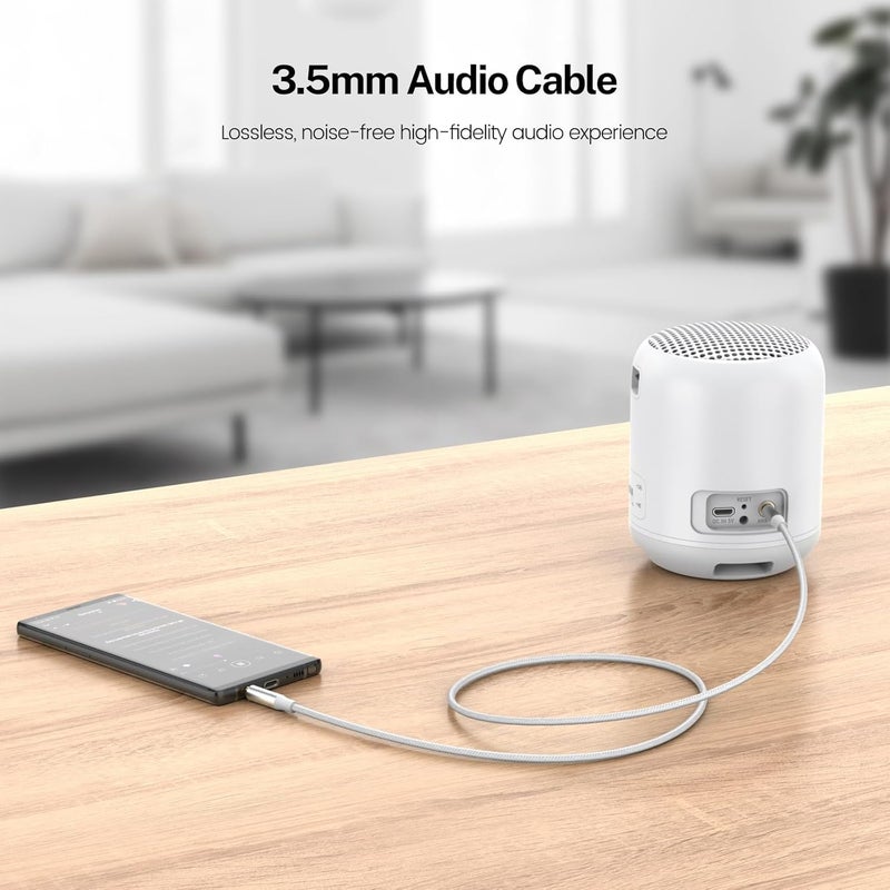 MOSWAG 3.28FT/1Meter 3.5mm Audio Aux Jack Cable to 3.5mm Aux Cable Male to Male Aux Cord Nylon Braided Stereo Jack Cord for Phones,Headphones,Speakers,Tablets,PCs,Music Players and More - Image 3
