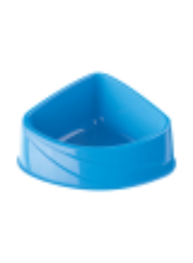 Georplast Corner Pet Bowl L Blue – Space-Saving Triangular Cat & Dog Feeding Dish (24×18.5×9 cm, 700g Capacity) - Image 1