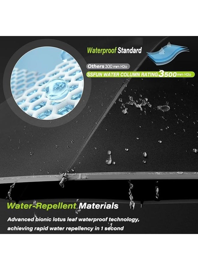ماكدو مظلة سفر قابلة للطي للسفر 10 أضلاع تفتح/تُغلق تلقائيًا، خفيفة الوزن ومحمولة ومحمولة على الظهر، مظلة سيارة محمولة خفيفة الوزن في الهواء الطلق، مضادة للشمس/المطر، مضادة للأشعة فوق البنفسجية 99 UPF 50، تصميم مقبض حلقة تسلق للرجال والنساء - Image 3