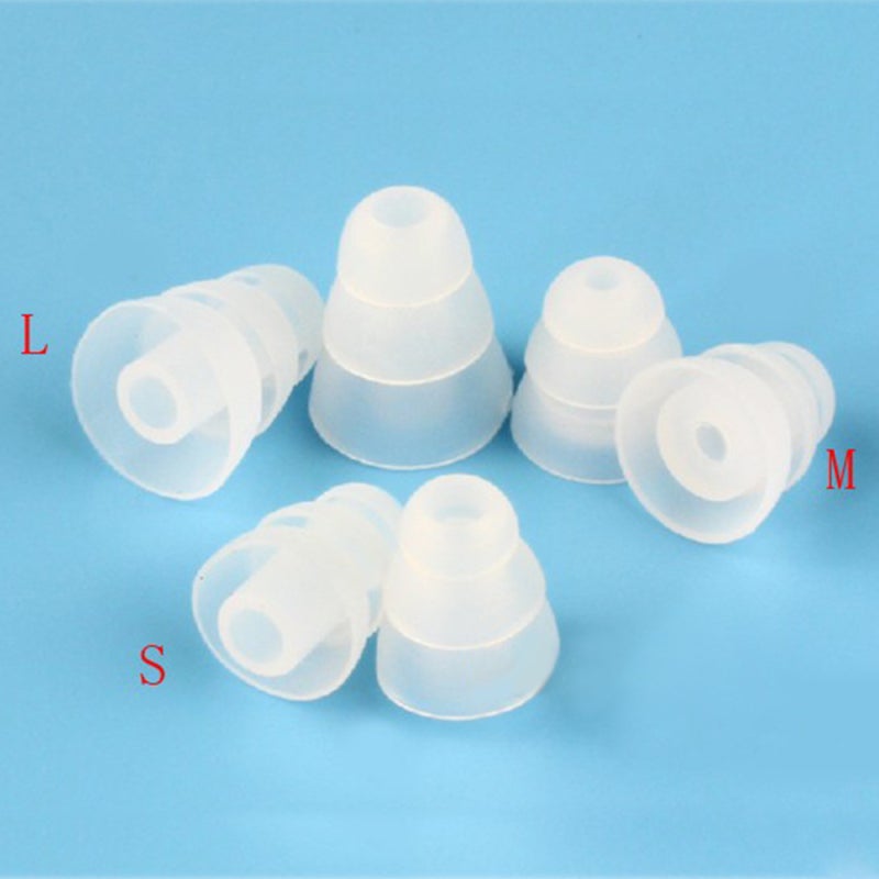 Silicone Earbud Tips: 6 PCS 3 Pairs S/M/L Three Layer - Thinner Edge Soft Wear No Stimulation Noise Isolating Bass Boosting Replacement Ear Covers for Most Earphones - Image 2
