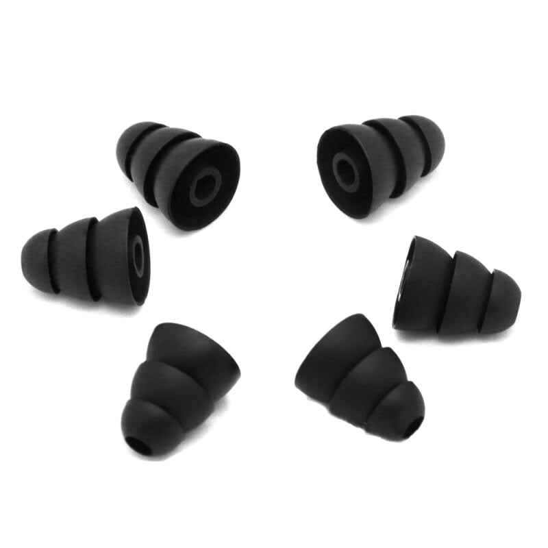 Silicone Earbud Tips: 6 PCS 3 Pairs S/M/L Three Layer - Thinner Edge Soft Wear No Stimulation Noise Isolating Bass Boosting Replacement Ear Covers for Most Earphones - Image 1