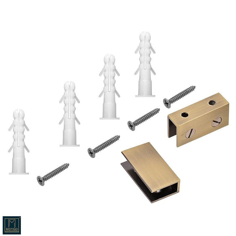 MOTIQO رف زجاجي معلق مطفي من MOTIQO للحمام ورف مطبخ وإكسسوارات الحمام 12X6 بوصة مجموعة 2 - Image 5