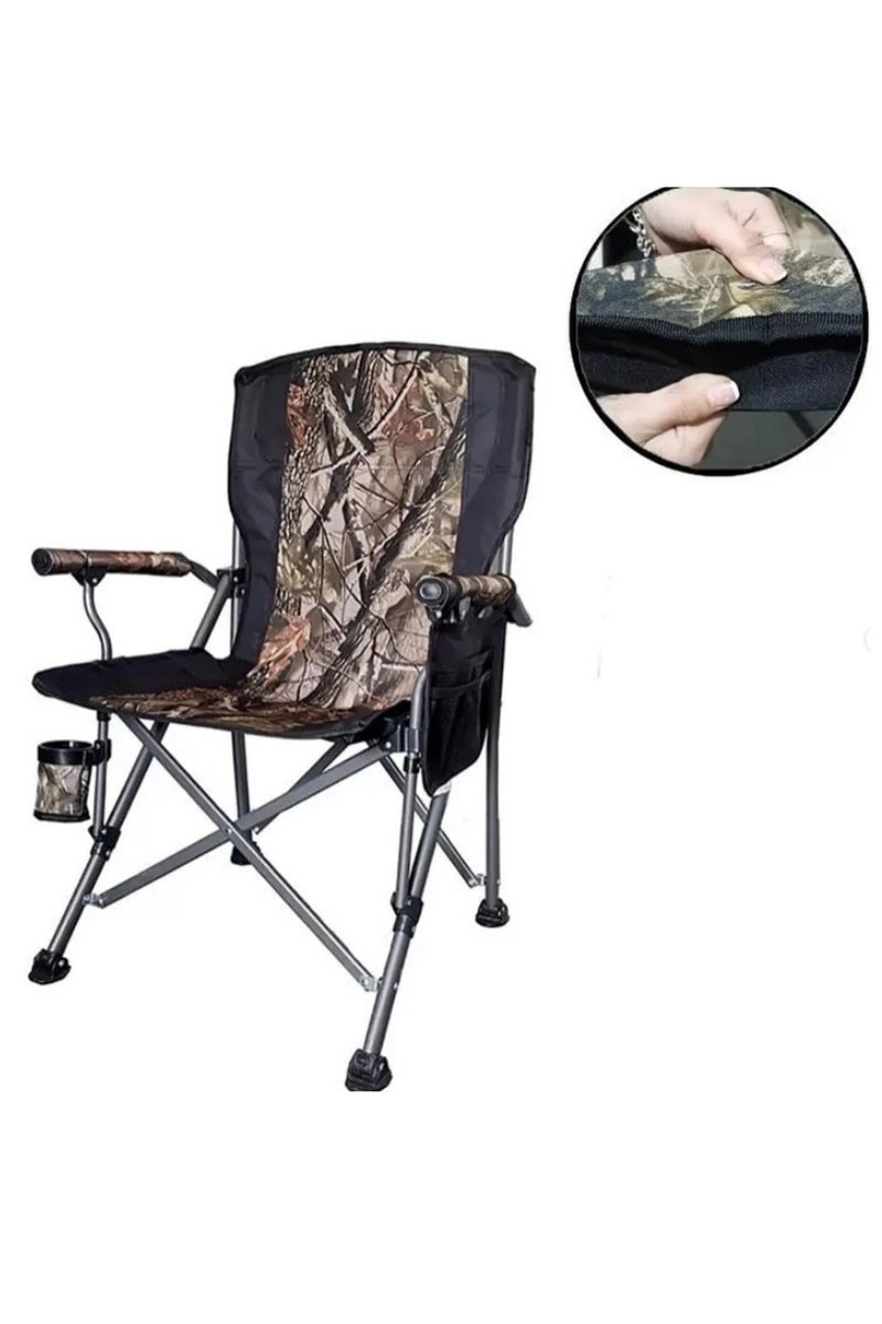 جو تو كامبس كرسي تخييم فاخر قابل للطي مع حامل أكواب وحقائب تخزين، تصميم متين ومريح | يتحمل حتى 150 كجم | كرسي رحلات، تخييم، بستنة، صيد أسماك، سفر، نزهات ومهرجانات [تمويه الغابة] - Image 5
