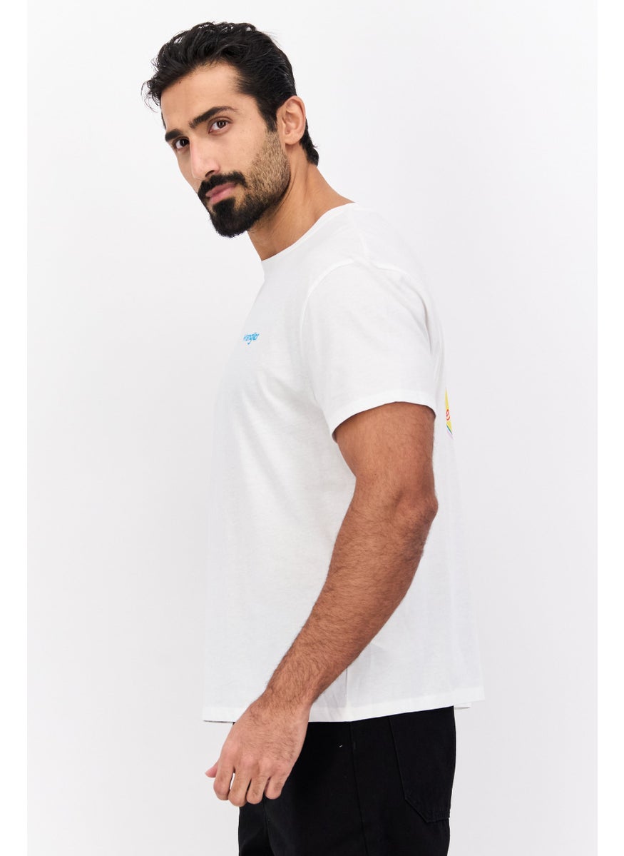 Wrangler - Men Crew Neck Short Sleeve Brand Logo T-Shirt, White - Image 1