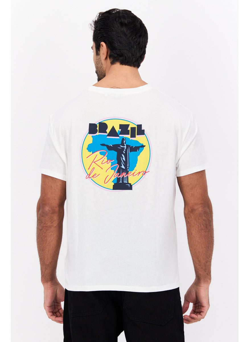 Wrangler - Men Crew Neck Short Sleeve Brand Logo T-Shirt, White - Image 1