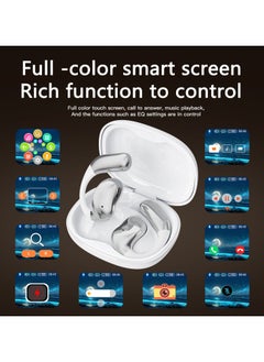 OULIYO Bluetooth Earphone 5.4,Smart Touch Screen Wireless Bluetooth Headphone for Sport Bluetooth Headset,Color Touch Screen +anc+enc Dual Noise Reduction,Ultra-Long Battery Life,Leather Texture  - Image 2