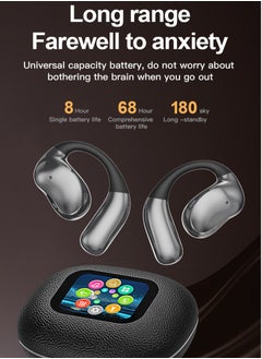 OULIYO Bluetooth Earphone 5.4,Smart Touch Screen Wireless Bluetooth Headphone for Sport Bluetooth Headset,Color Touch Screen +anc+enc Dual Noise Reduction,Ultra-Long Battery Life,Leather Texture  - Image 5