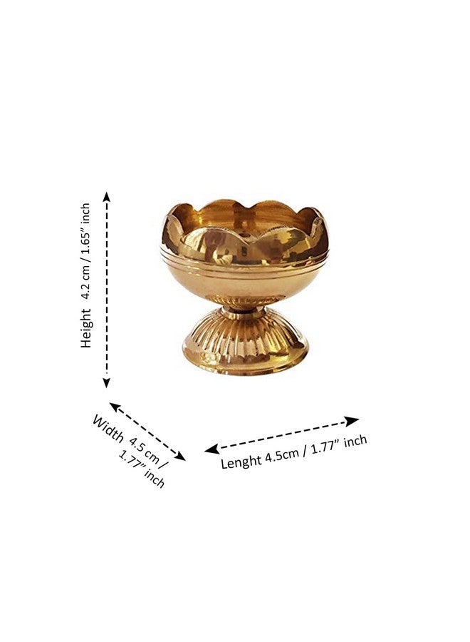 CraftVatika Craftvatika Brass Lotus Diya for Puja Set of 2 - Lotus Flower Diya for Pooja Room , Tample , Mandir, Office, Oil Lamp Diya for Home Decoration  - Image 3