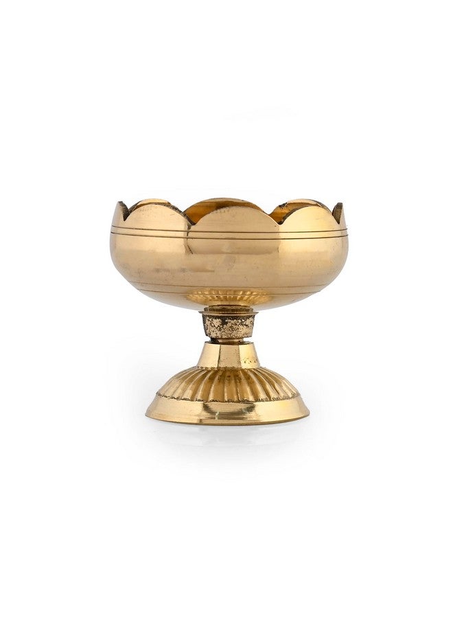 CraftVatika Craftvatika Brass Lotus Diya for Puja Set of 2 - Lotus Flower Diya for Pooja Room , Tample , Mandir, Office, Oil Lamp Diya for Home Decoration  - Image 5