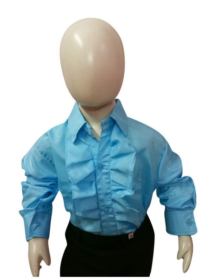 BookMyCostume BookMyCostume Blue Frills Shirt Kids Fancy Dress Costume 7-8 years  - Image 1