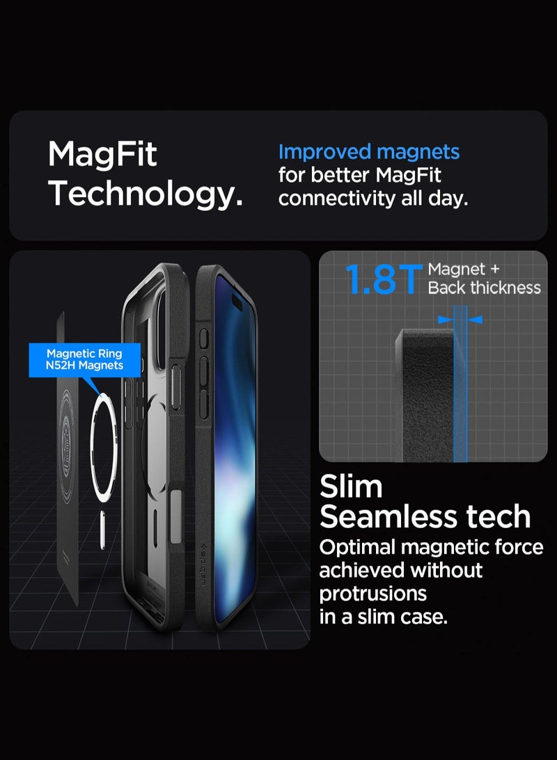 Spigen Core Armor MagFit iPhone 16 Pro Case Cover with Magsafe (2024) - Matte Black - Image 3