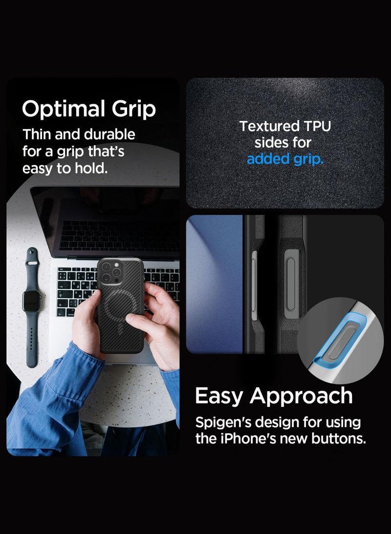 Spigen Core Armor MagFit iPhone 16 Pro Case Cover with Magsafe (2024) - Matte Black - Image 5