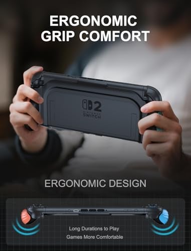 JUSPRO Dockable Grip Case for Nintendo Switch 2, Ergonomic Handheld Protective Cover Accessories with Quick-Release Joy-Con Design - Image 5