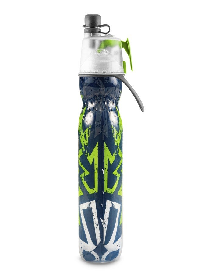 أو2 كول زجاجة مياه O2COOL Mist 'N Sip 2 في 1 للرش والترطيب مع فوهة علوية مانعة للتسرب، زجاجة مياه رياضية قابلة لإعادة الاستخدام - 20 أونصة (أخضر جرافيتي) - Image 2