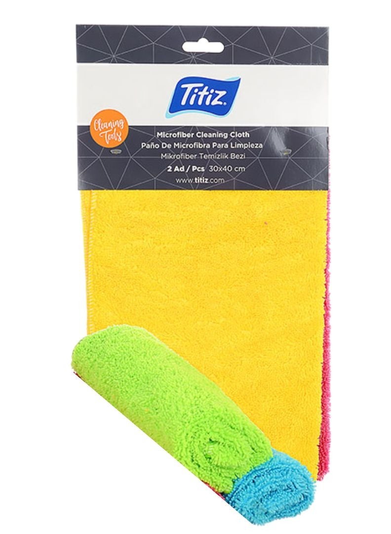 تيتيز طقم قماش للمسح 2 حبة من الألياف 30X40سم