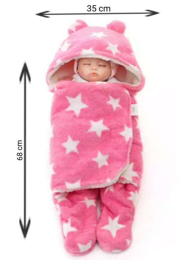 Brandonn طقم حقيبة نوم مفردة مصنوعة من الفليس باللون الوردي 06 أشهر عبوة من 1 خفيفة الوزن - Image 4