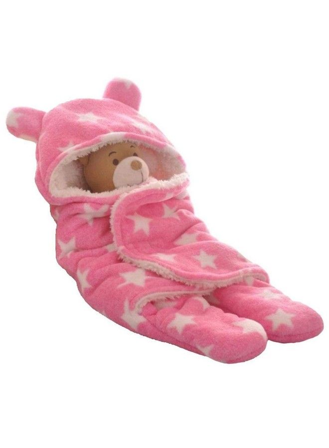 Brandonn طقم حقيبة نوم مفردة مصنوعة من الفليس باللون الوردي 06 أشهر عبوة من 1 خفيفة الوزن - Image 1