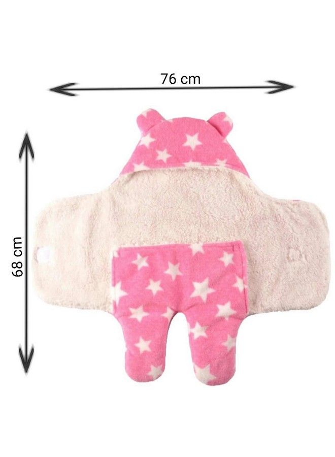 Brandonn طقم حقيبة نوم مفردة مصنوعة من الفليس باللون الوردي 06 أشهر عبوة من 1 خفيفة الوزن - Image 5