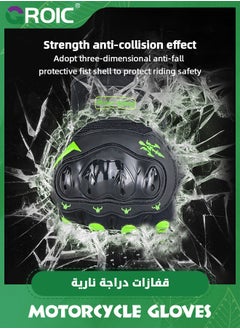 GROIC قفازات دراجة نارية، قفازات موتوكروس لركوب الدراجات النارية تعمل باللمس، قفازات سباق الدراجات النارية ورياضة القوى، مقاومة للانزلاق مع حماية من المفاصل الصلبة  - Image 5