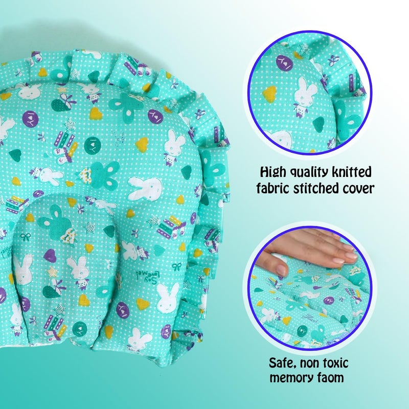 Bibs & cribs Bibs & cribs Mustard Seed Pillow for New Born 100% Cotton Cover Perfect Round Head Shaping Baby Pillow 0-12 Months | Prevents Flat Head & Neck Support Takiya (Green)  - Image 4