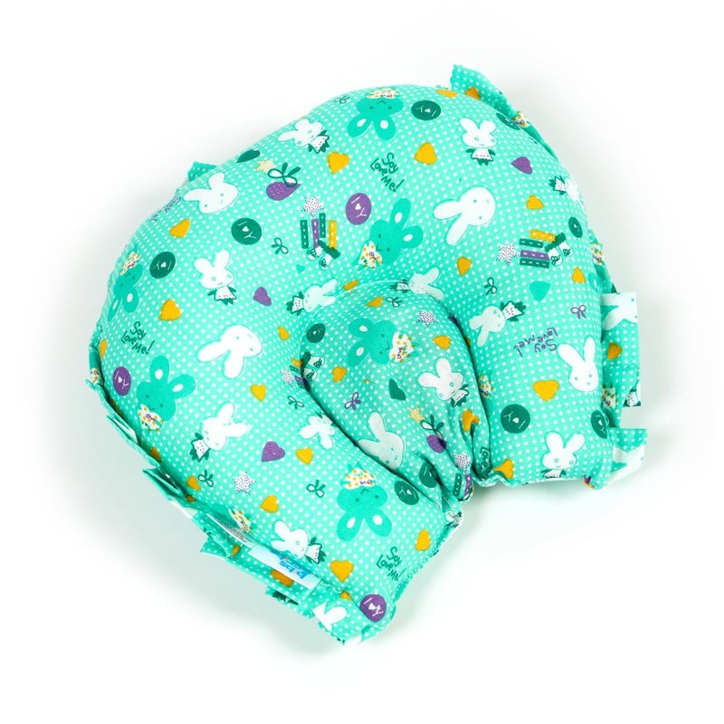 Bibs & cribs Bibs & cribs Mustard Seed Pillow for New Born 100% Cotton Cover Perfect Round Head Shaping Baby Pillow 0-12 Months | Prevents Flat Head & Neck Support Takiya (Green)  - Image 1
