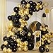 DBKL Black and Gold Balloons Garland Arch Kit with Black Gold Confetti Balloons for Happy New Year Decorations 2025 Birthday Graduation Party Supplies - Image 3