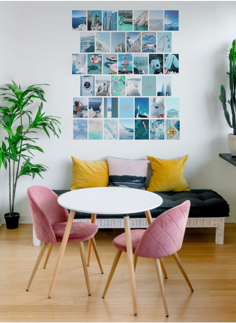 LOWHA - Posters Wall Collage Kit, Album Cover, 40 Pieces Cardstock Thick Paper Posters, Blue/Green Art 14.8x20cm - Image 1