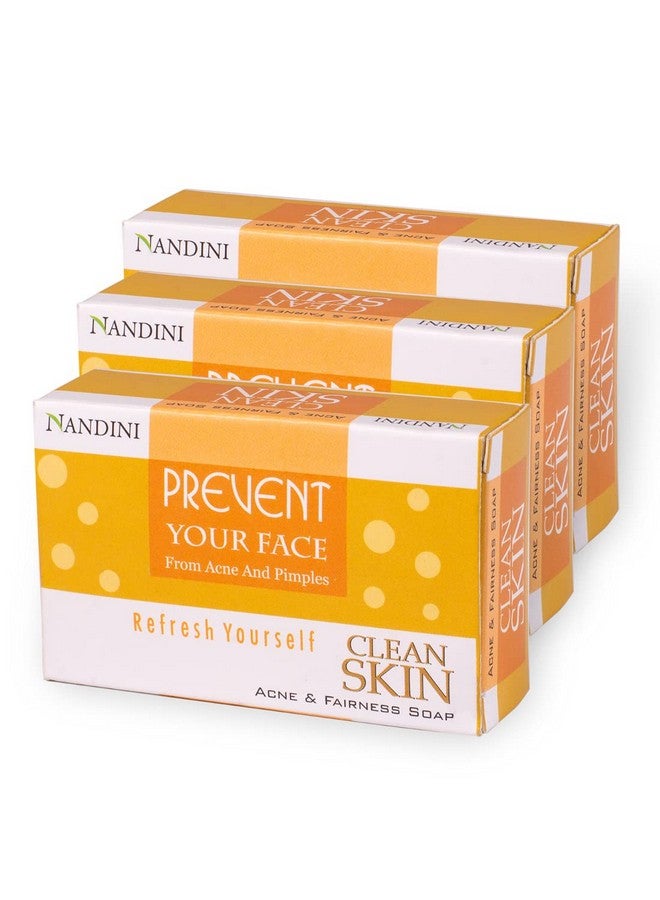 Nandini Clean Skin Acne And Fairness Soap 75G (Pack Of 3) - Image 1