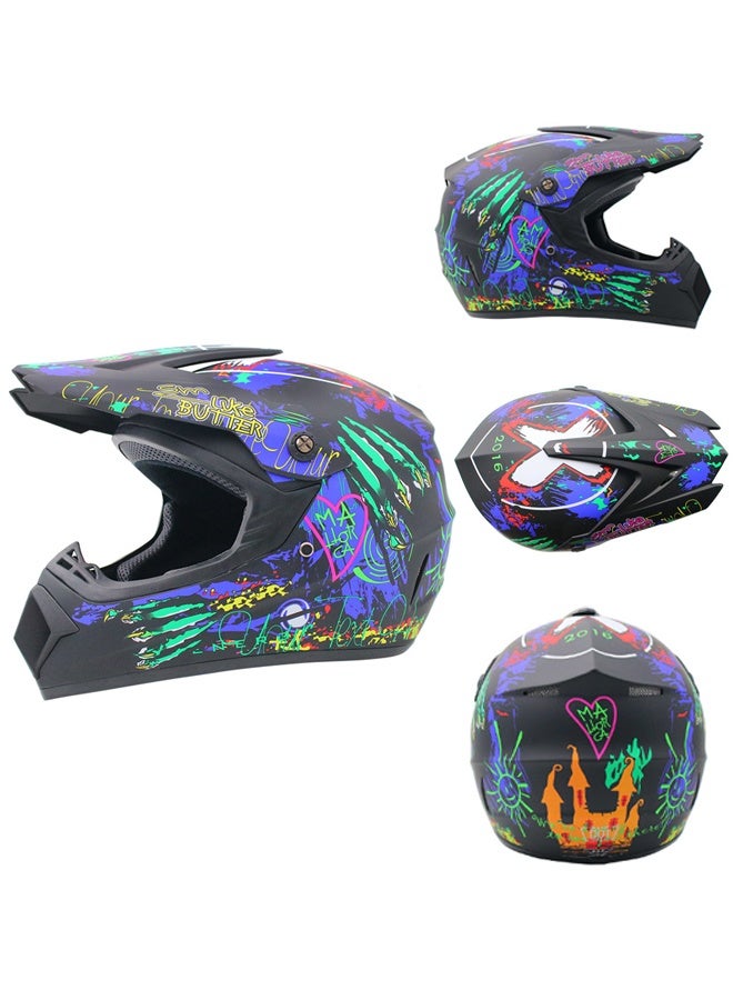 Loquat Sport Motorcycle Helmet,ightweight ABS Shell,Bike Motocross Helmets for Adults,Motorcycle Street Bike Helmet，Personalized Graffiti Patterns,for Young Boys and Girls ﻿ - Image 1