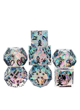 7-Die Sharp Edges Dnd Dice Set, Cat Pattern Polyhedral D&D Dice Set For Dnd Dungeons And Dragons Ttrpg Role Playing Games - pzsku/ZE57FCB2C7B41FABB52FCZ/45/_/1734348081/c91453b9-4068-4066-800f-31737f26fb6c