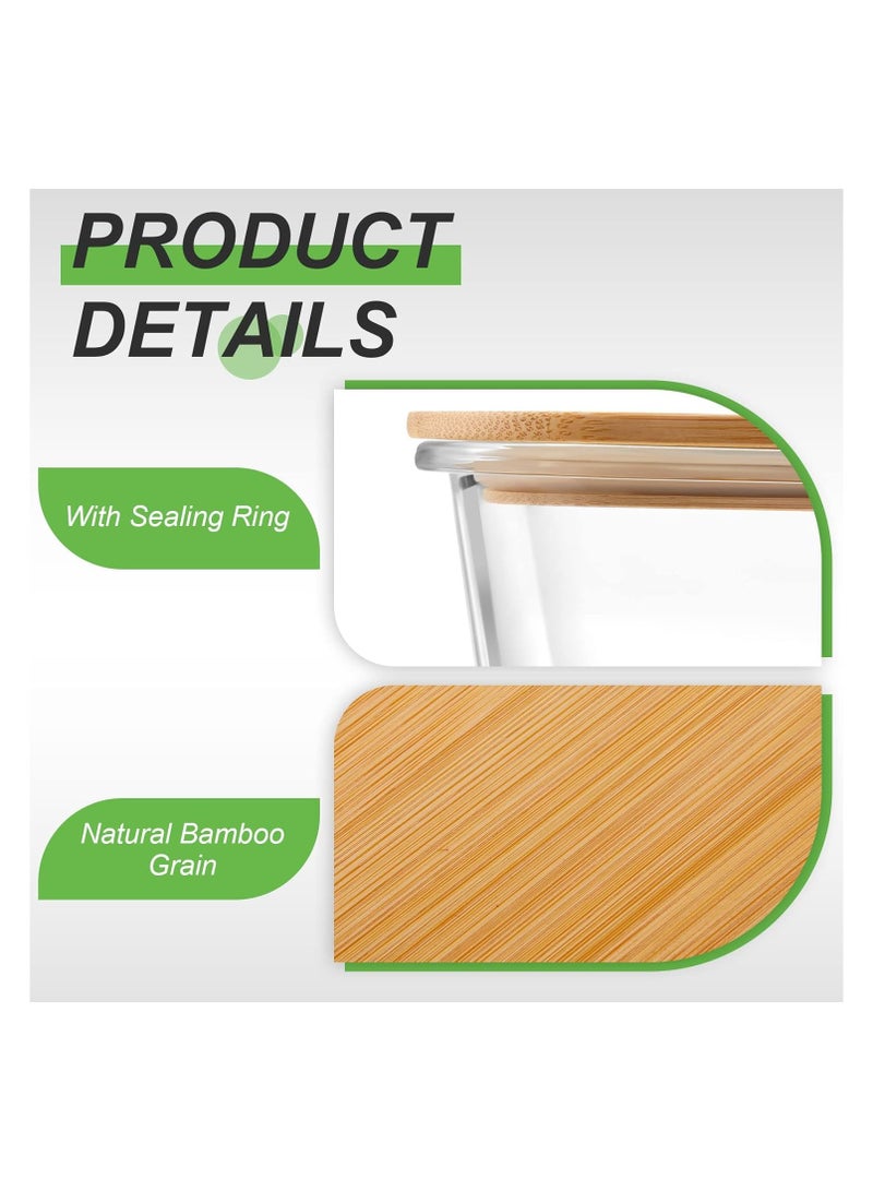 BIXBITE حاويات طعام زجاجية Bixbite من 5 BPA مع أغطية الخيزران - حاوية تخزين الطعام 100 ٪ صناديق غداء زجاجية مقاومة للتسرب - حاوية تخزين الفريزر مع أغطية محكمة الإغلاق  - Image 2